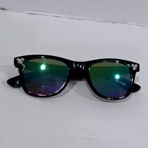 Disney Mickey Mouse Kids Sunglasses Black Wayfarer Iridescent Mirrored Lenses